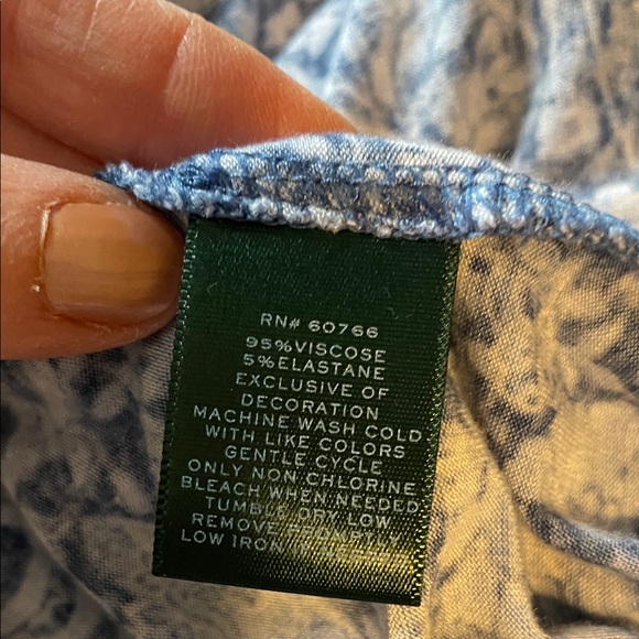 Lauren Ralph Lauren Blue Paisley Maxi Nightgown Size Medium - Picture 8 of 8